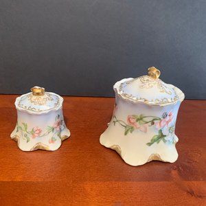 2 pc lot, Rosenthal Versaille Germany trinket box pair with cover lids floral